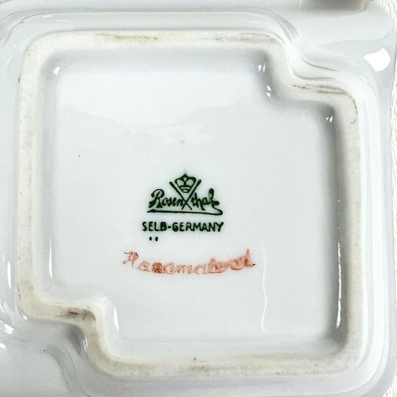 Vintage Porcelain Personal Stacking Ashtrays Rosenthal Floral Gold Details Set/4 - Picture 13 of 13